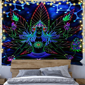 Meditating Buddha - 100*75CM Polyester printed tapestry