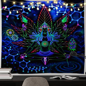 Meditating Buddha - 100*75CM Polyester printed tapestry