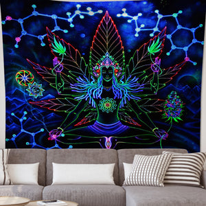 Meditating Buddha - 100*75CM Polyester printed tapestry