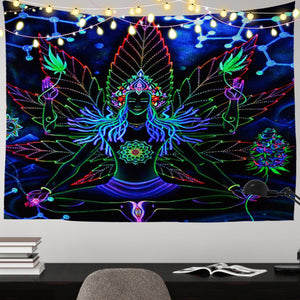 Meditating Buddha - 100*75CM Polyester printed tapestry