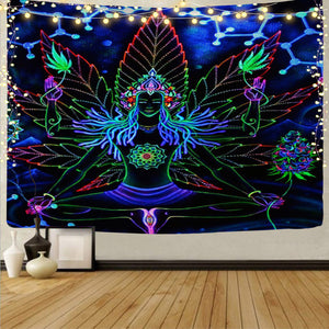 Meditating Buddha - 100*75CM Polyester printed tapestry