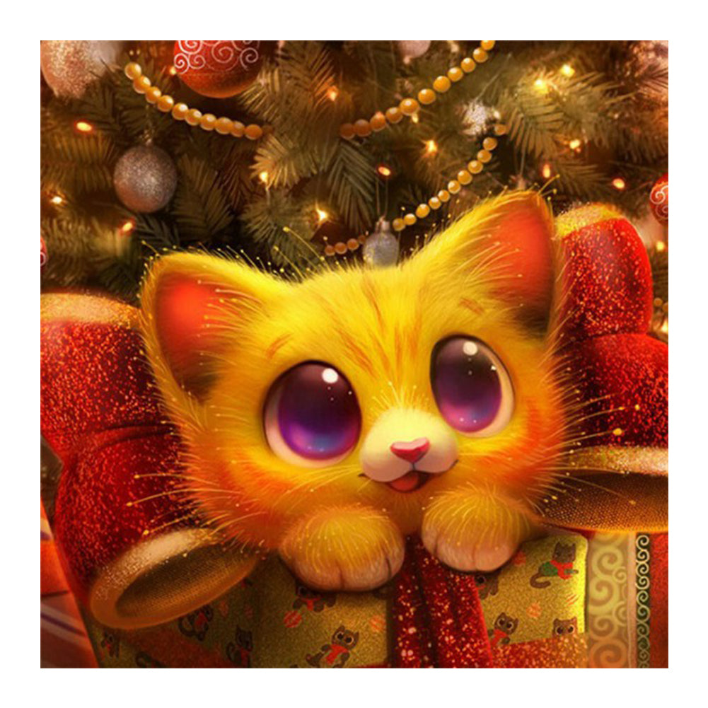 Cute Cat 30*30CM(Canvas) Full Round Drill Diamond Painting