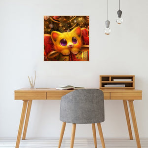 Cute Cat 30*30CM(Canvas) Full Round Drill Diamond Painting