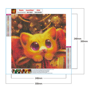 Cute Cat 30*30CM(Canvas) Full Round Drill Diamond Painting