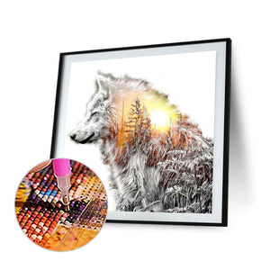 Wolf 40*40CM(Canvas) Full Round Drill Diamond Painting