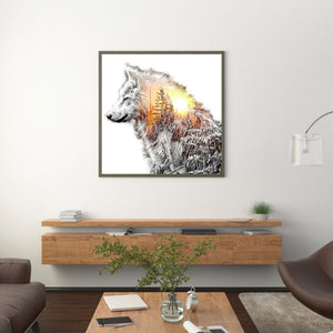 Wolf 40*40CM(Canvas) Full Round Drill Diamond Painting