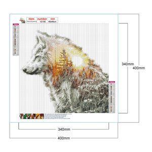 Wolf 40*40CM(Canvas) Full Round Drill Diamond Painting