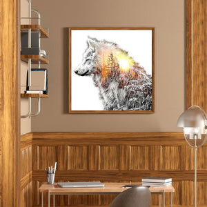 Wolf 40*40CM(Canvas) Full Round Drill Diamond Painting