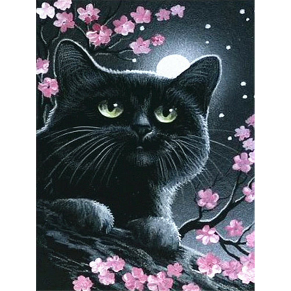 Black Cat 30*40CM(Canvas) Full Round Drill Diamond Painting