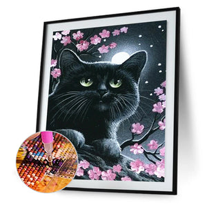 Black Cat 30*40CM(Canvas) Full Round Drill Diamond Painting