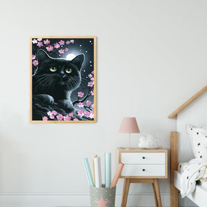 Black Cat 30*40CM(Canvas) Full Round Drill Diamond Painting