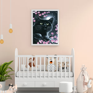 Black Cat 30*40CM(Canvas) Full Round Drill Diamond Painting
