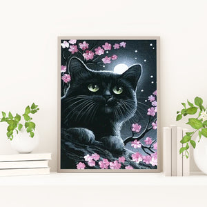 Black Cat 30*40CM(Canvas) Full Round Drill Diamond Painting