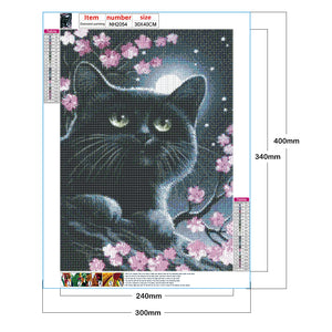 Black Cat 30*40CM(Canvas) Full Round Drill Diamond Painting