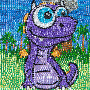 Dinosaur 15*15CM(Canvas) Full Round Drill Diamond Painting