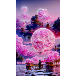 Pink Rose Manor 40*70CM(Picture) Full Square Drill Diamond Painting