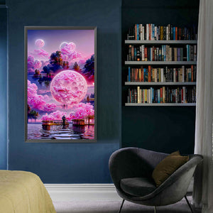 Pink Rose Manor 40*70CM(Picture) Full Square Drill Diamond Painting