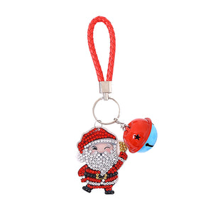 Christmas Santa Claus DIY Diamonds Painting Keychain Acrylic Crystal Art Crafts (AA1201-3)