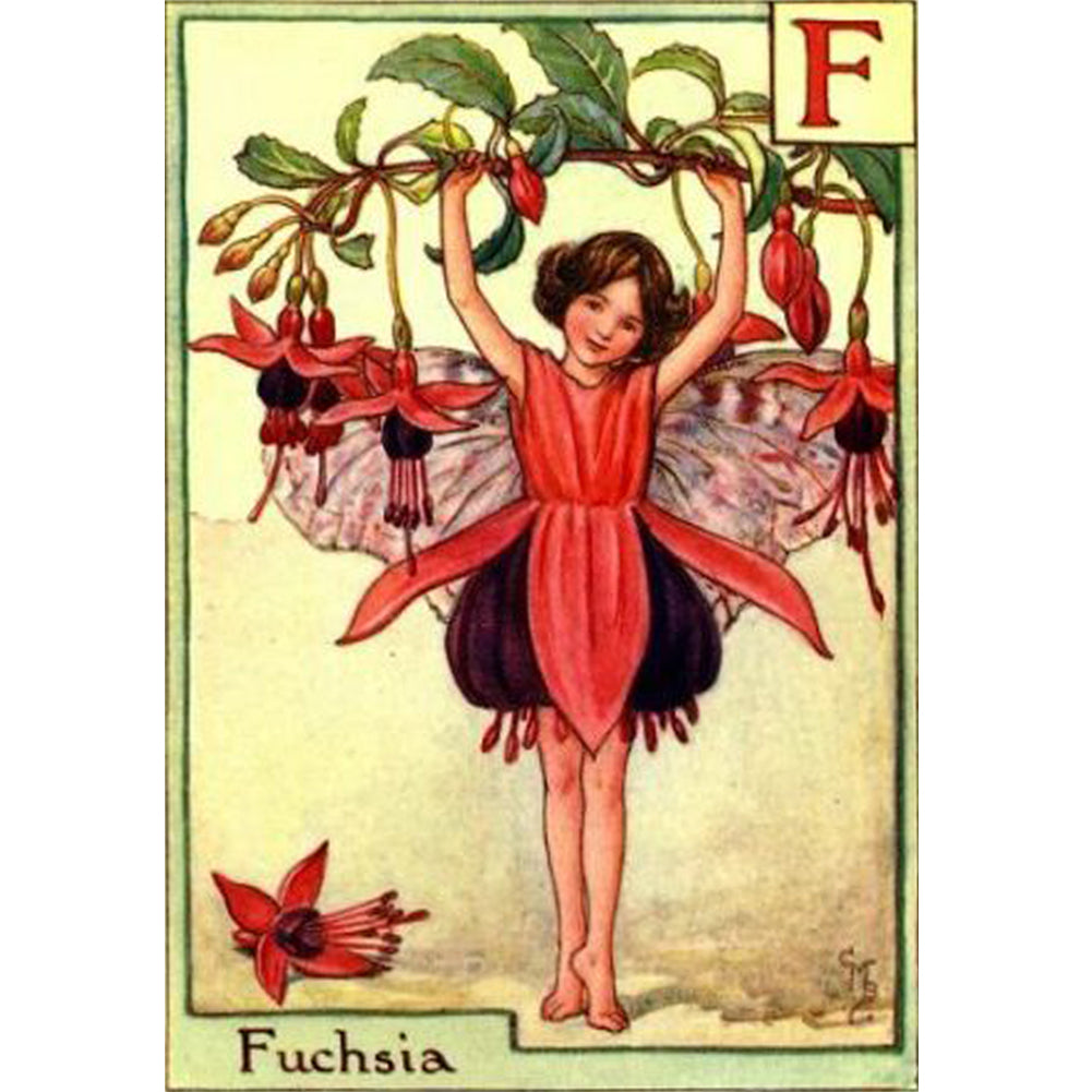 Fuchsia Flower Fairy 40*50CM(Canvas) Full Round Drill Diamond Painting