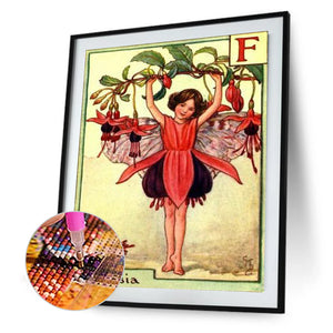 Fuchsia Flower Fairy 40*50CM(Canvas) Full Round Drill Diamond Painting