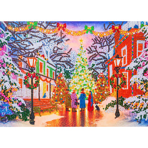 Christmas Street 40*30CM(Canvas) Partial Special Shaped Drill Diamond Painting