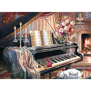 Art Piano 50*40CM(Canvas) Full Square Drill Diamond Painting