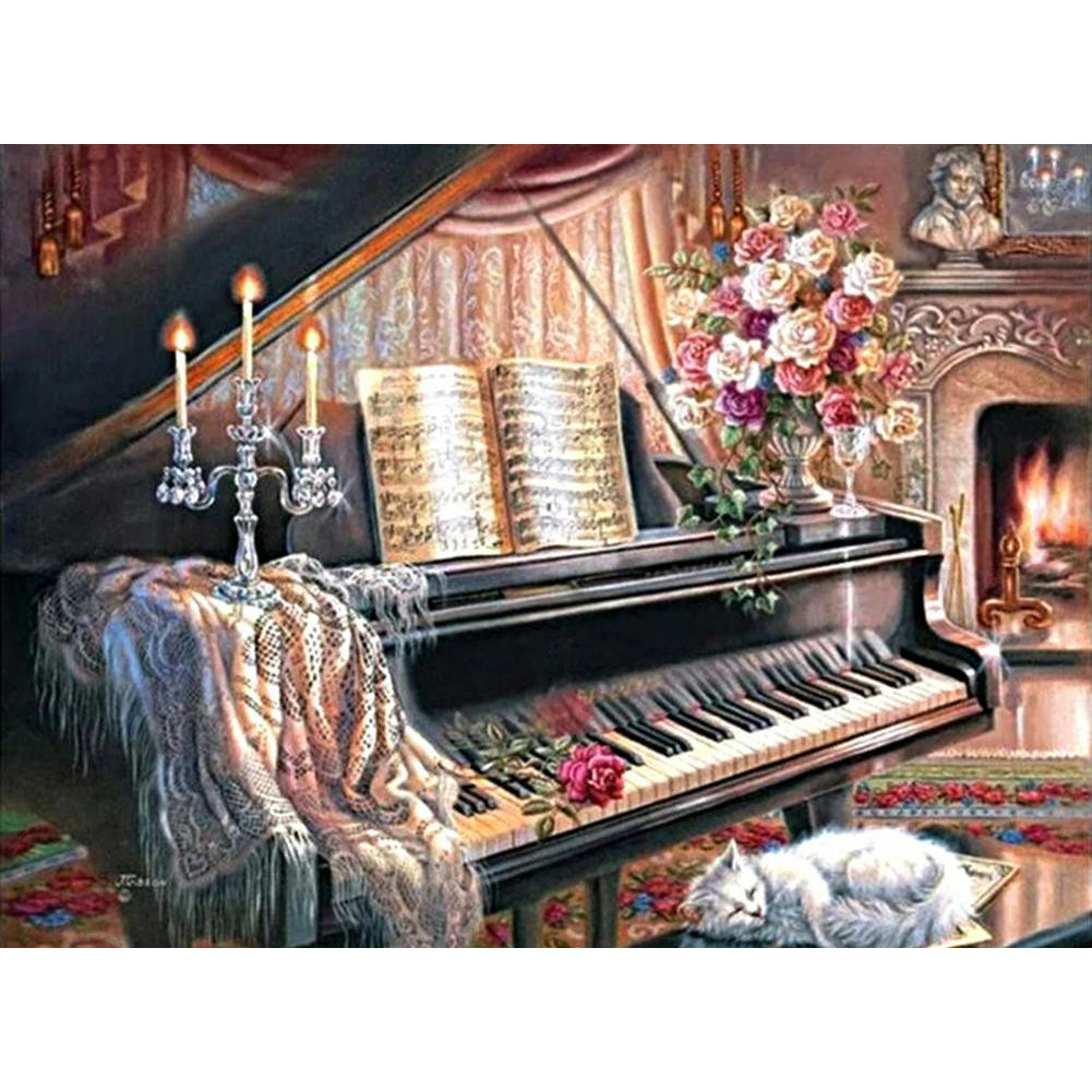 Art Piano 50*40CM(Canvas) Full Square Drill Diamond Painting