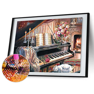 Art Piano 50*40CM(Canvas) Full Square Drill Diamond Painting