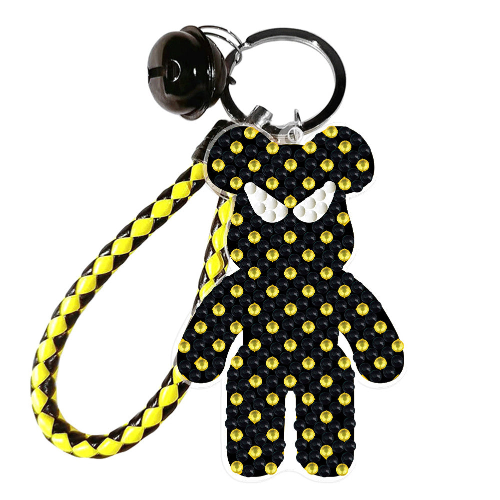 DIY Diamond Keyrings Mosaic Double Sided Cartoon Bear Accessories (YS067)