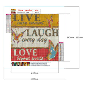 Love Calligraphy 30*30CM(Canvas) Full Square Drill Diamond Painting