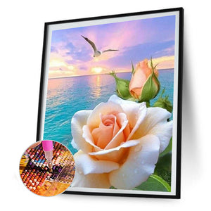 Seaside Roses 40*50CM(Canvas) Full Round Drill Diamond Painting