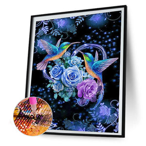 Flower I Hummingbird 40*50CM(Canvas) Full Round Drill Diamond Painting