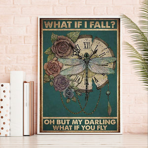 Vintage Dragonfly Poster 40*50CM(Picture) Full Square Drill Diamond Painting