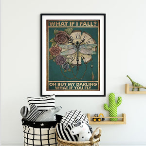 Vintage Dragonfly Poster 40*50CM(Picture) Full Square Drill Diamond Painting