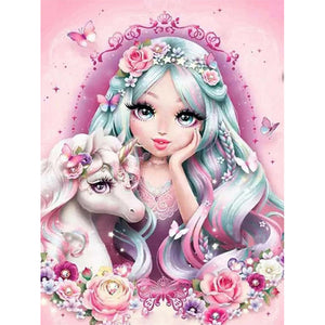 Unicorn Girl 30*40CM(Canvas) Full Square Drill Diamond Painting