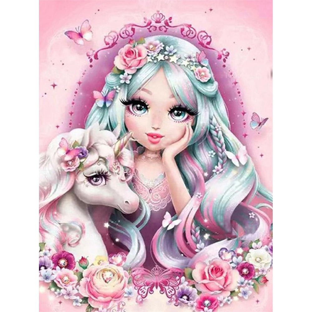 Unicorn Girl 30*40CM(Canvas) Full Square Drill Diamond Painting