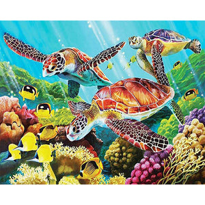 Sea Turtle 50*40CM(Canvas) Full Round Drill Diamond Painting