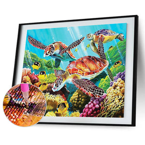 Sea Turtle 50*40CM(Canvas) Full Round Drill Diamond Painting