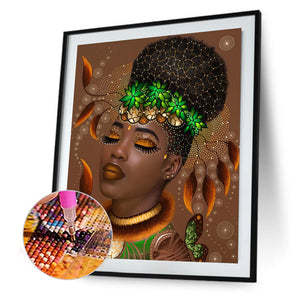 Indian Woman 40*50CM(Canvas) Full Round Drill Diamond Painting