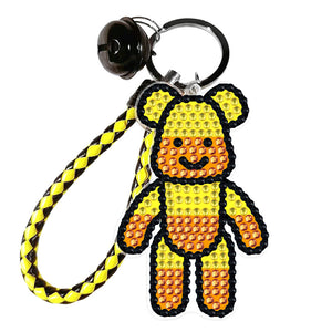 DIY Mosaic Keychain Bear Diamonds Painting Key Ring for Girl Bag Pendant (YS070)