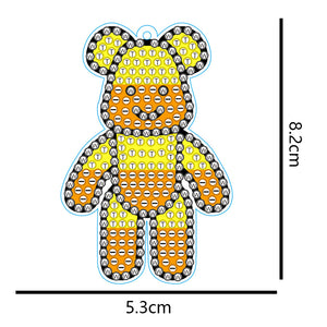 DIY Mosaic Keychain Bear Diamonds Painting Key Ring for Girl Bag Pendant (YS070)