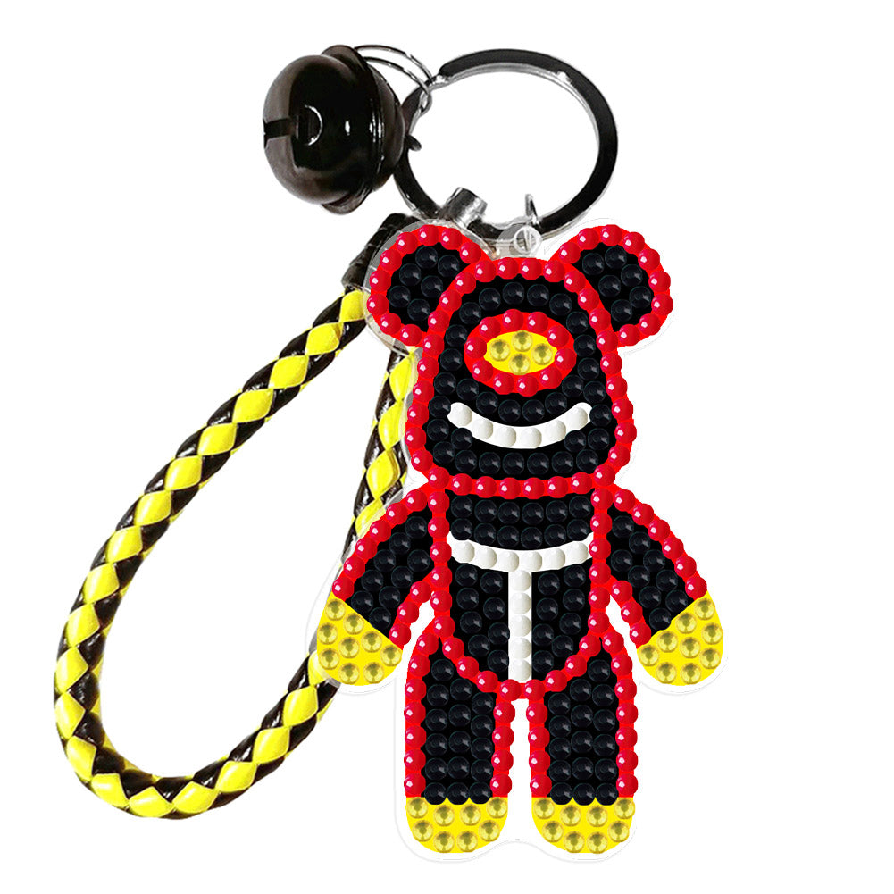 DIY Mosaic Keychain Bear Diamonds Painting Key Ring for Girl Bag Pendant (YS089)