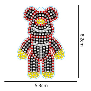 DIY Mosaic Keychain Bear Diamonds Painting Key Ring for Girl Bag Pendant (YS089)