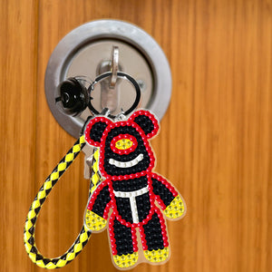 DIY Mosaic Keychain Bear Diamonds Painting Key Ring for Girl Bag Pendant (YS089)