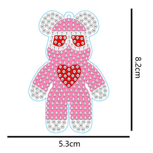 DIY Mosaic Keychain Bear Diamonds Painting Key Ring for Girl Bag Pendant (YS090)