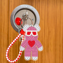 Load image into Gallery viewer, DIY Mosaic Keychain Bear Diamonds Painting Key Ring for Girl Bag Pendant (YS090)
