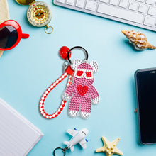 Load image into Gallery viewer, DIY Mosaic Keychain Bear Diamonds Painting Key Ring for Girl Bag Pendant (YS090)
