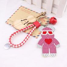 Load image into Gallery viewer, DIY Mosaic Keychain Bear Diamonds Painting Key Ring for Girl Bag Pendant (YS090)
