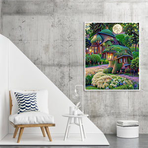 Green Mushroom Manor 40*50CM(Canvas) Full Round Drill Diamond Painting