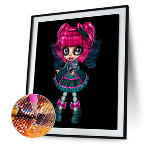 Gothic Girl With Big Eyes 30*40CM(Canvas) Full Round Drill Diamond Painting